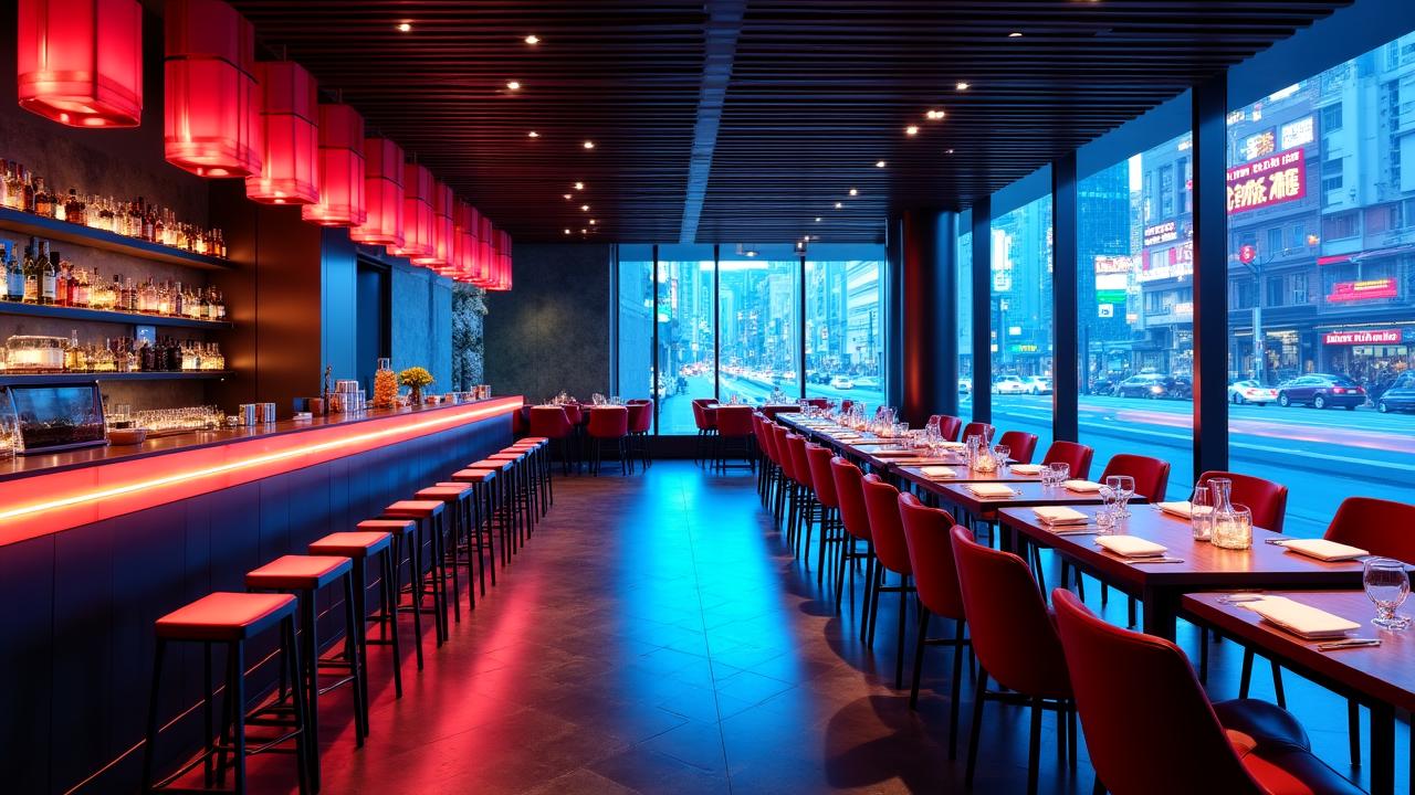 岩田田街の洗練されたレストラン内装設計